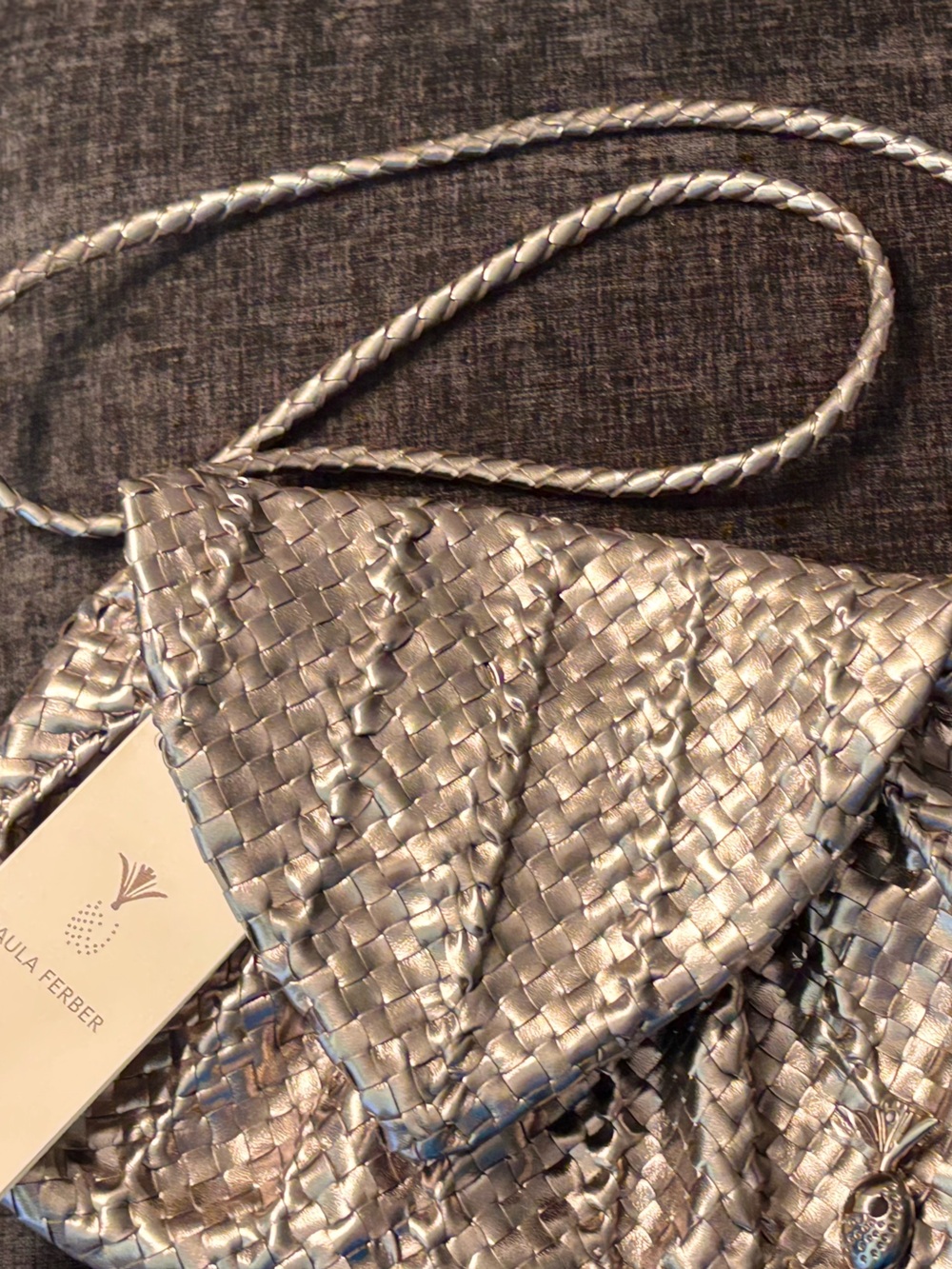 Silver Woven Shoulder Bag